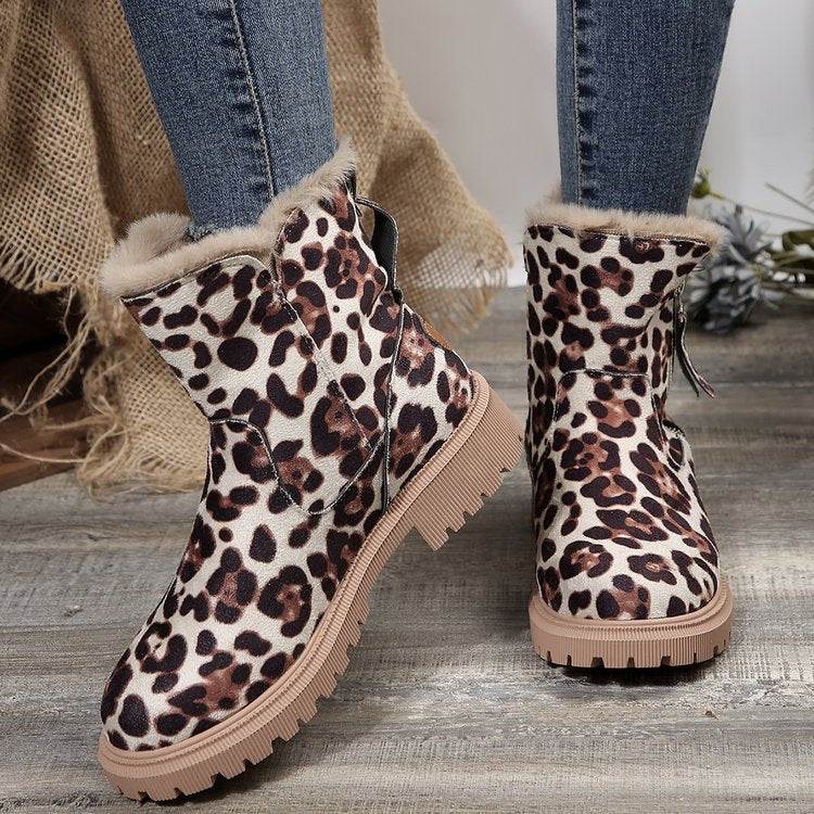 Bottines Martin zippées fourrées pour femme