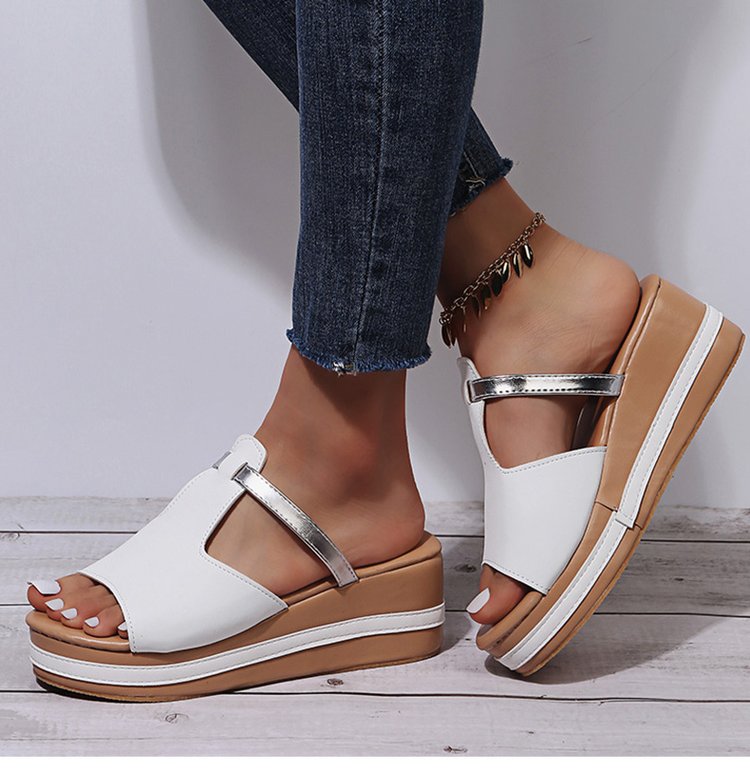 🔥 Dernière journée de promotion -50 % - Sandales orthopédiques compensées en cuir pour femmes