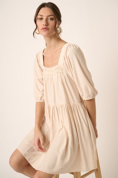 Robe Courte Mittoshop à Plis Plats et Dos Noué