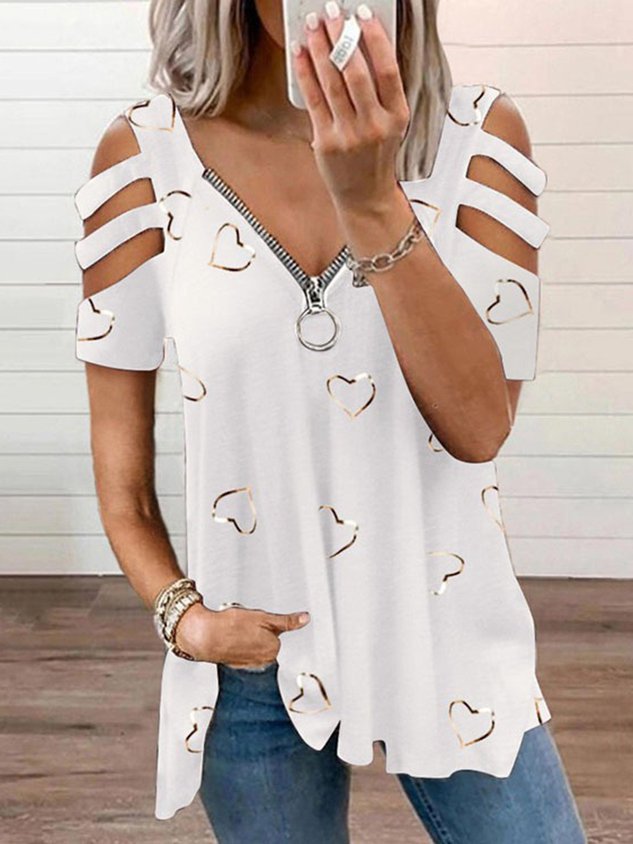 T-shirt décontracté ample à motifs géométriques