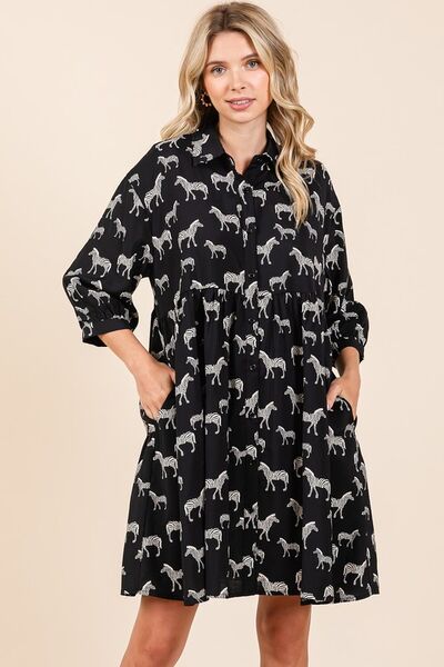 Mittoshop Zebra-Print Hemdkleid