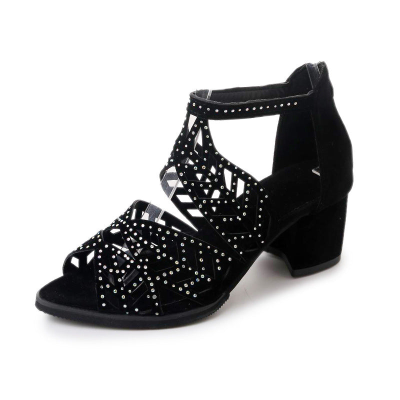 🔥VENTE FLASH 2024 -50%🔥Sandales Femme Mode à Talon Épais Découpé