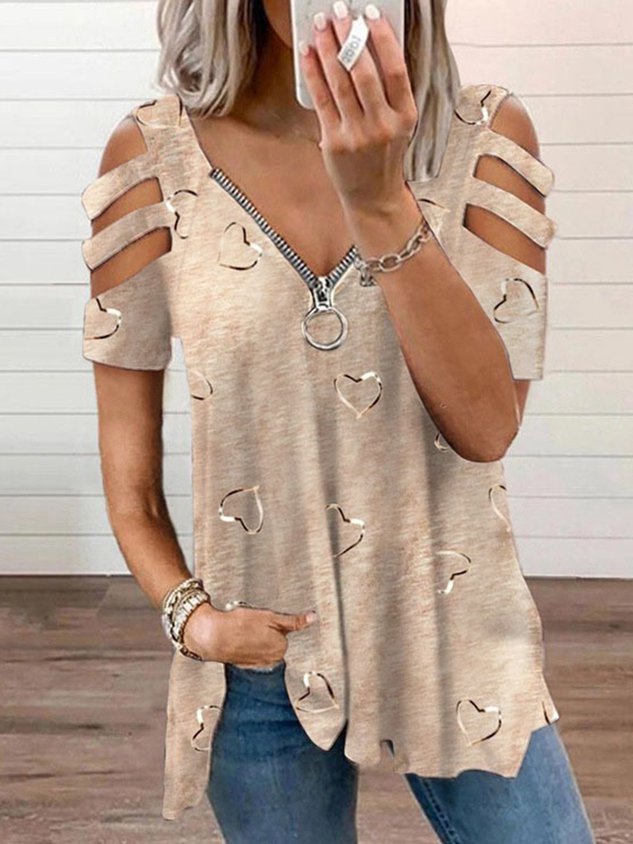 T-shirt décontracté ample à motifs géométriques