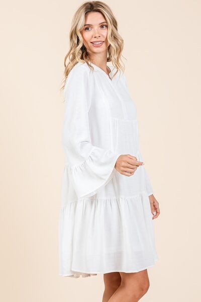 Robe étagée à manches évasées fendues Mittoshop