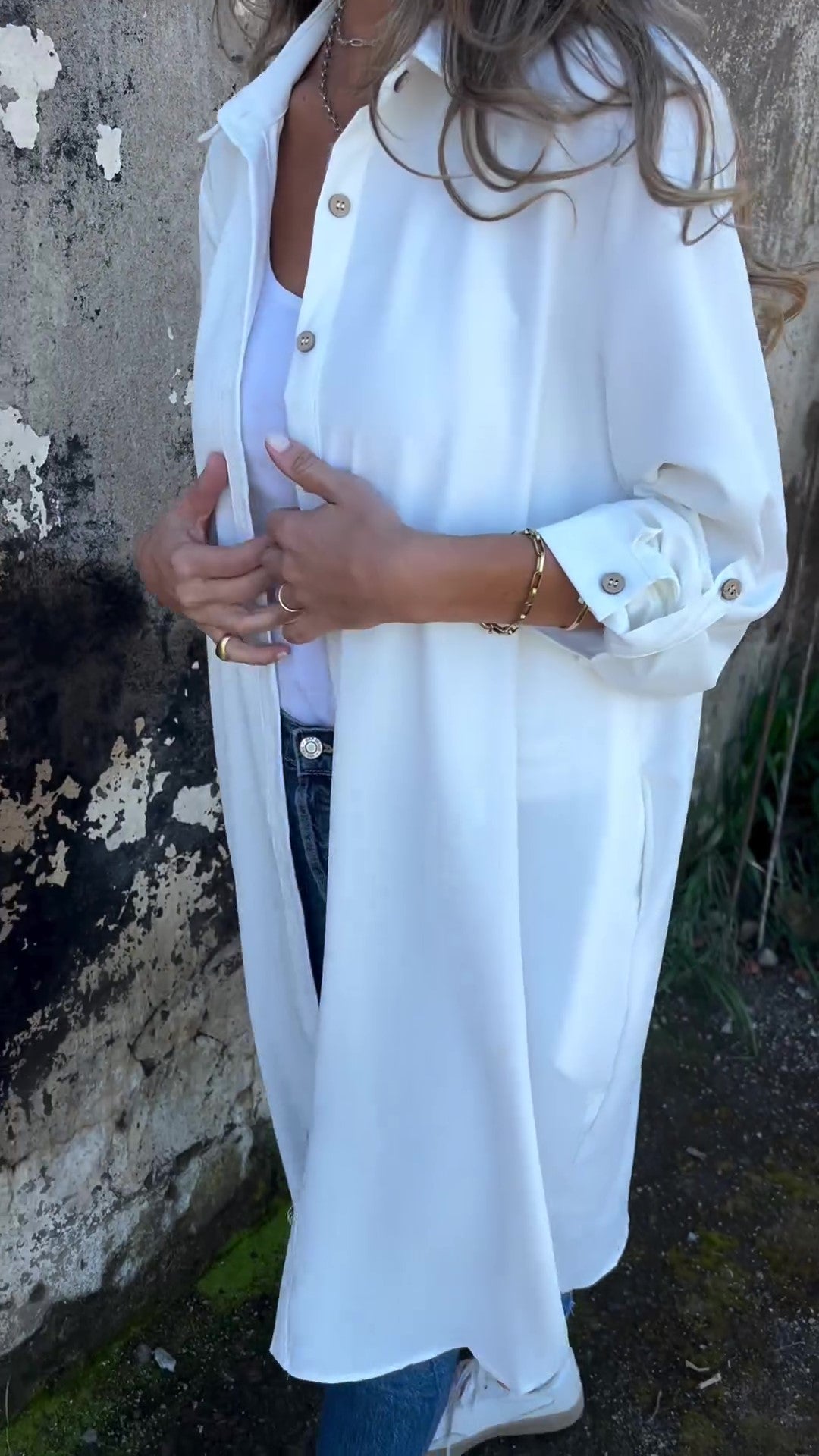 🔥DERNIER JOUR -50%🔥Manteau Chemise Décontracté à Revers Couleur Unie pour Femme