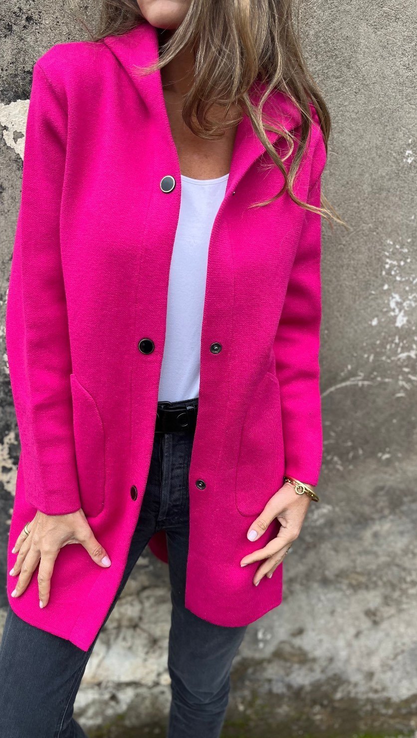 SCHLUSSVERKAUF🔥Damen Kapuzen-Langarm-Jacke im Freizeit-Design mit seitlicher Knopfleiste