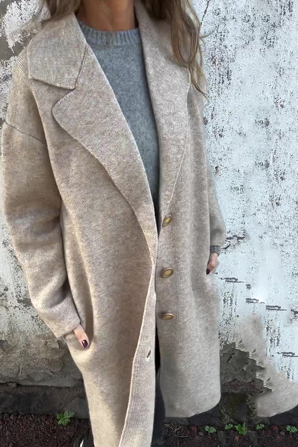 RÄUMUNGSVERKAUF🔥Einfarbige legere Langarmjacke mit Revers – 48 % RABATT