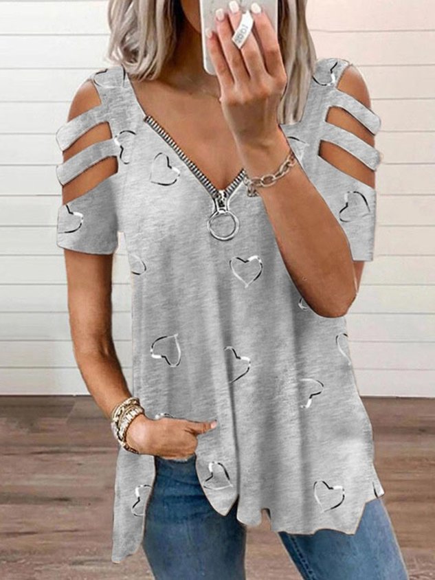 T-shirt décontracté ample à motifs géométriques