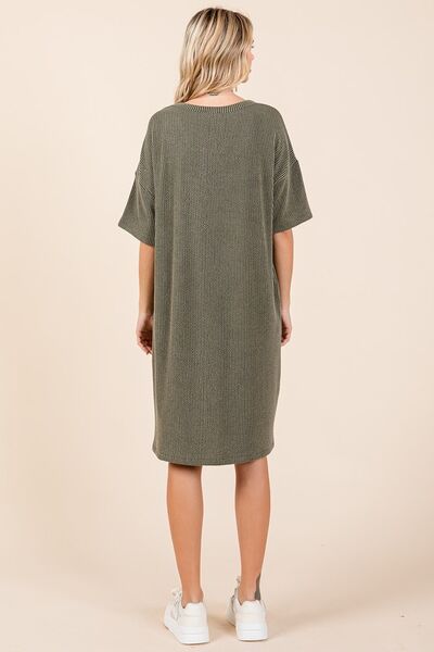 Robe t-shirt en maille côtelée urbaine Mittoshop à manches courtes