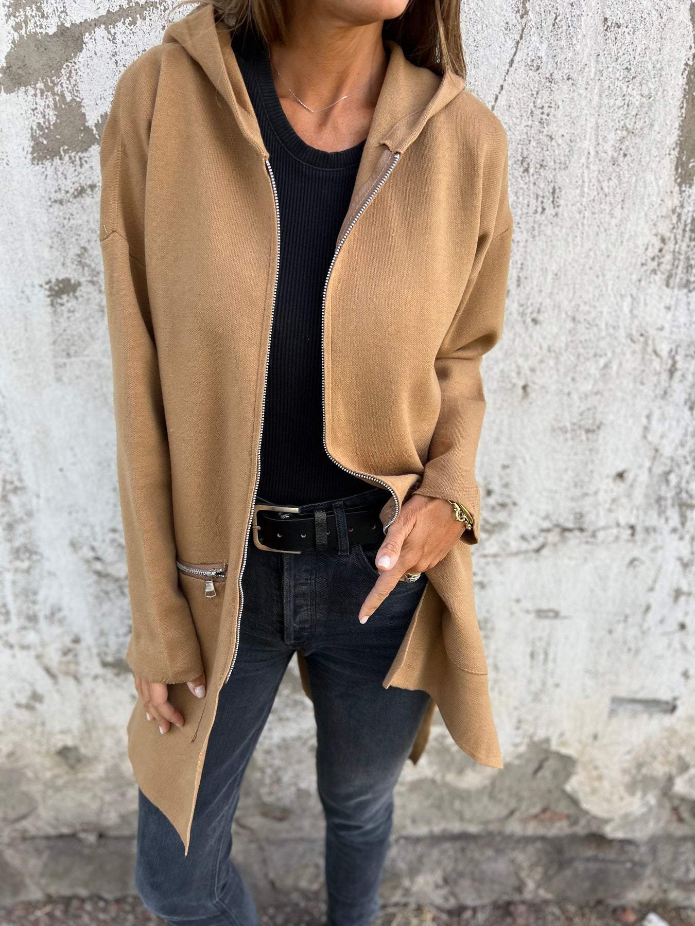 CLEARANCE SALE🔥 Zipper Long Sleeve Hooded Jacket