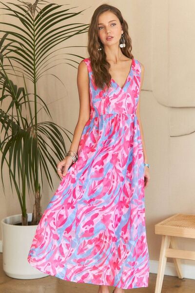 Robe longue à fleurs et col en V ADORA
