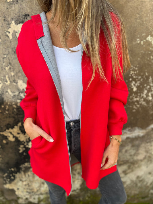 CLEARANCE SALE🔥 Rundhals-Reißverschlussjacke mit langen Ärmeln im Freizeit-Look