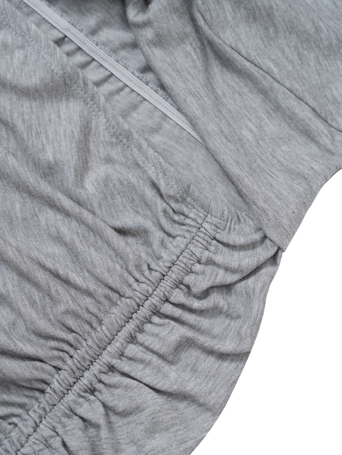Robe longue à encolure ronde unie, torsadée et froncée avec cordon de serrage