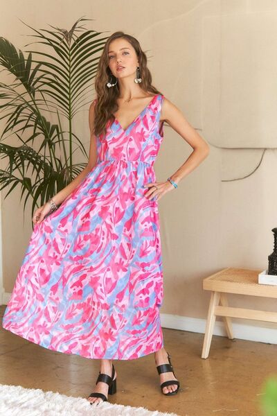 Robe longue à fleurs et col en V ADORA