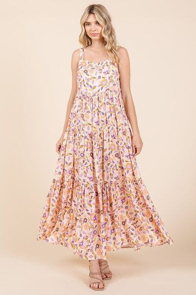 Robe longue sans manches évasée à imprimé floral Mittoshop