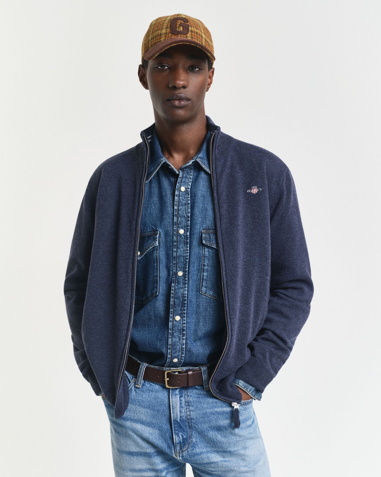 Superfine Lambswool Zip Cardigan